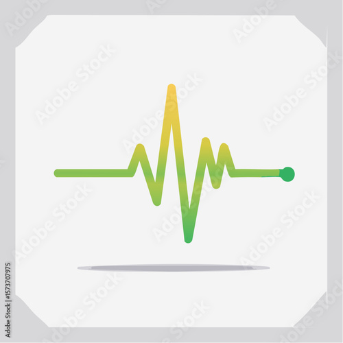 minimalist heart monitor waveform icon in clean line art style for medical and health use