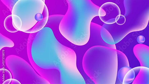 Abstract purple blue fluid shapes and spheres suitable for modern design projects, backgrounds, digital art, and artistic concepts.