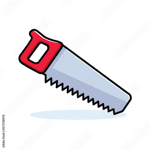 Illustration Vector Graphic Cartoon of a Hand Saw Tool