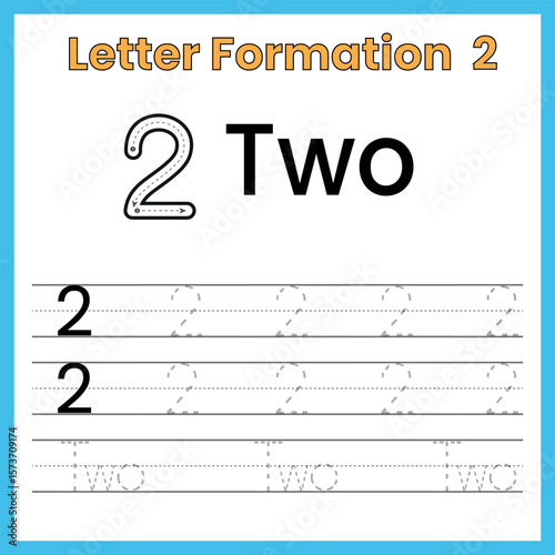 tracing,number,two,worksheet,handwriting,practice,education,children,preschool,kindergarten,digit,numeral,counting,learning,math,activity,numeric,page,writing,kids,school,printable,homeschool,numberwo