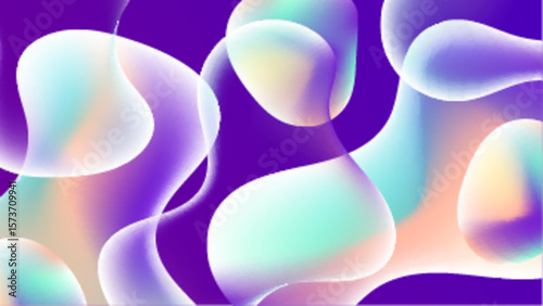 Abstract iridescent purple and pastel shapes, great for backgrounds, branding, and digital design projects requiring a modern and artistic touch.
