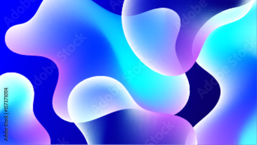 Abstract blue, purple, and cyan liquid shapes perfect for background designs, digital art projects, or modern presentations needing a bold aesthetic.