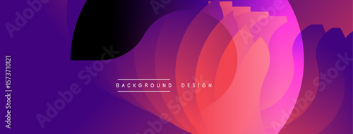 Abstract flowing shapes, vibrant purple to pink gradient. Modern design element for backgrounds, presentations. Smooth curves create dynamic visual effect.