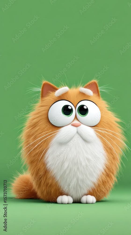 Fluffy orange cartoon cat Fluffy orange cartoon cat