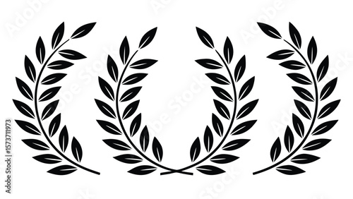 Black Laurel Wreaths With Leaves victory wreath award wreath