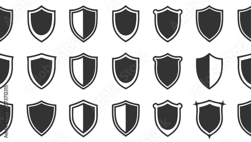 Collection of Diverse Shield Icons emblem crest