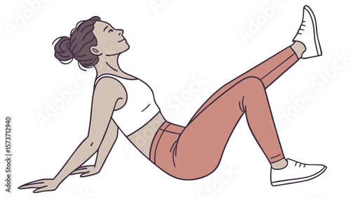 Woman doing leg raises workout fitness exercise at home for health and wellness routine training routine