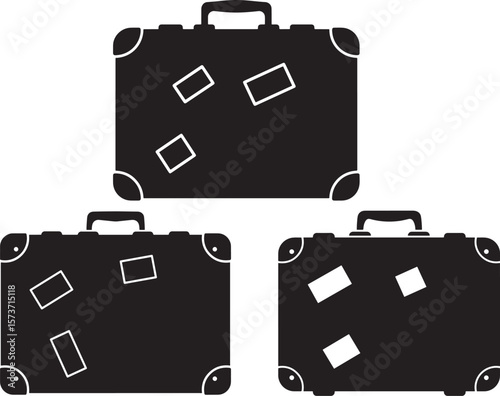 Classic vintage suitcase travel luggage silhouette for vintage themes
