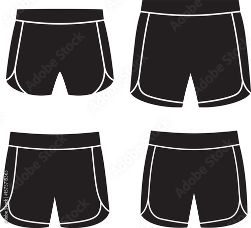 Athletic shorts silhouette for sports and fitness design