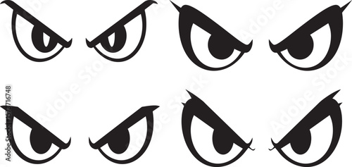Cartoonish pair of black eyes with a distinctive silhouette style