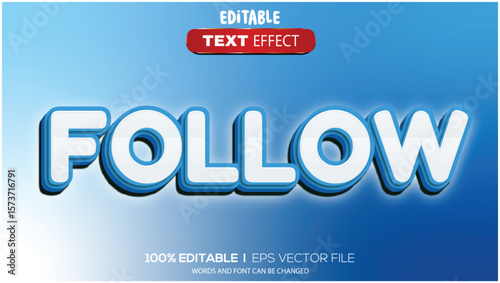 3d text effect follow theme