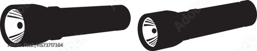 Simple flashlight beam illuminating the darkness silhouette design