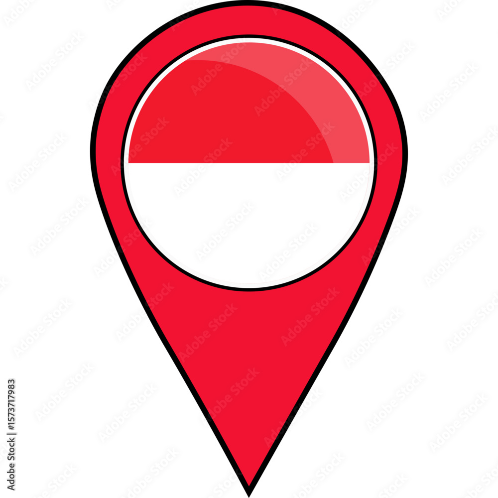Fototapeta premium Indonesian Pin Symbol
