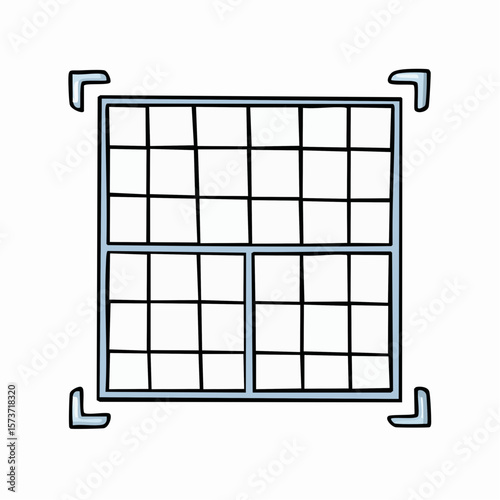 Vector icon of a pivot table grid, symbolizing the pivot table feature used to summarize and analyze large datasets