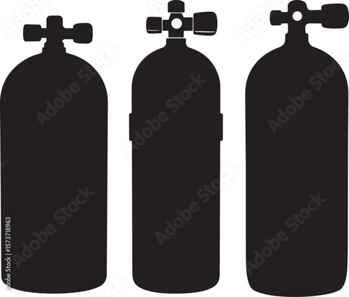 Scuba diving tank silhouette for underwater exploration and adventure