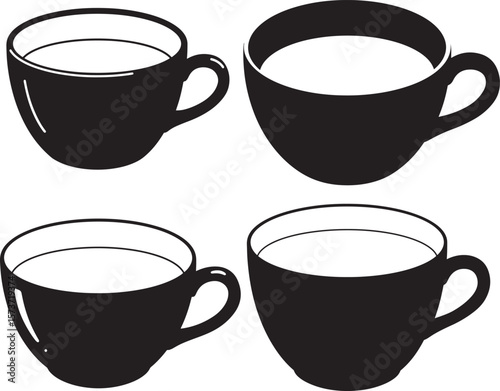 Classic teacup silhouette illustration for elegant beverage designs