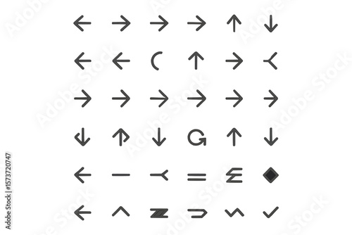 vector icons of arrows of different types