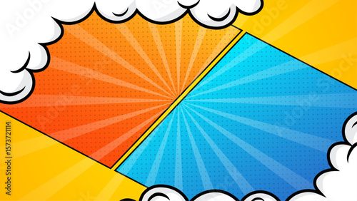 Vibrant comic book style background ideal for posters, comics, editorial design, social media graphics, and children's book covers.