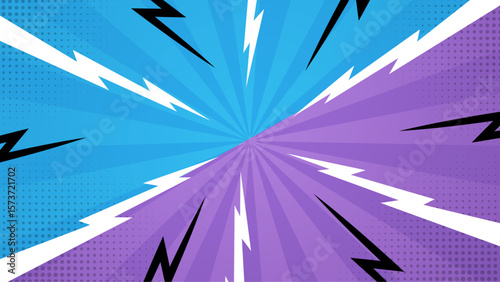 Vibrant comic book background with lightning bolts suitable for superhero themed designs, posters, banners, and social media graphics.