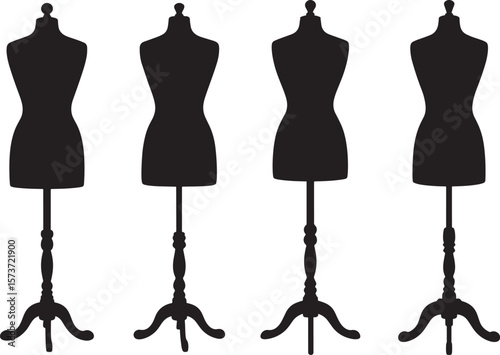 Elegant female dress form on a stand minimalist silhouette design
