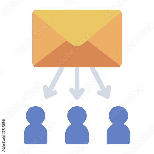 distribution mail flat icon for sending group messages