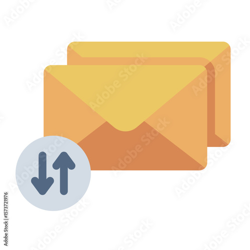 sorting email flat icon for managing mail flow and order