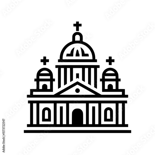 Icon of a large cathedral featuring domes and towers representing religious or historical architecture