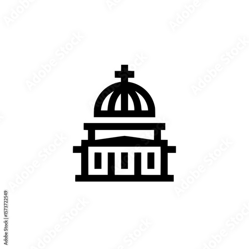 Icon of a classic domed building with symmetrical pillars representing historical architecture or civic structure