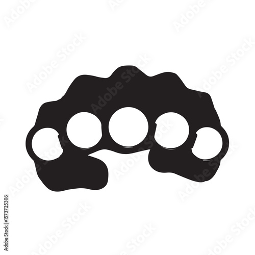 brass knuckles silhouette set, Black & White silhouette set