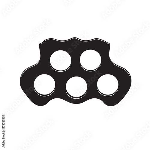brass knuckles silhouette set, Black & White silhouette set