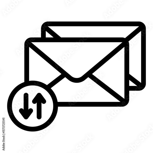 sorting email outline icon for managing mail flow and order