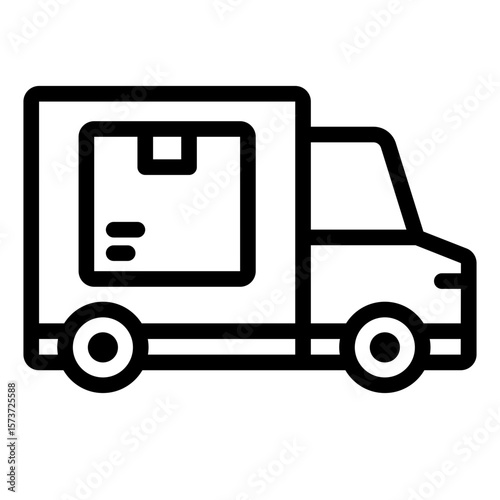 delivery truck outline icon for transporting packages and mail