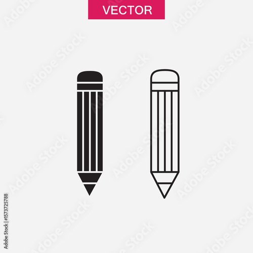 pencil icon isolated sign symbol vector , flat black illustration for web and app..eps