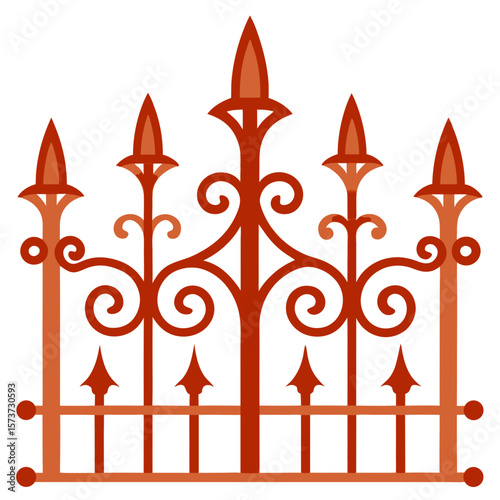elegant copper colored gothic cast iron fence vintage ornamental architectural ironwork