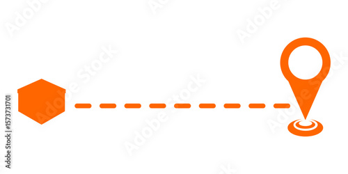 Shipping route concept box and pin