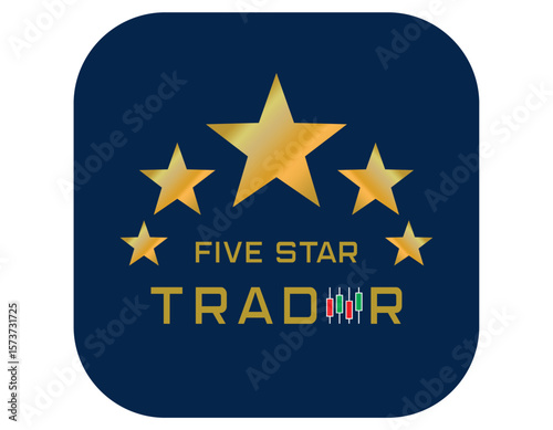 five star trader icon vector logo for any design website aplication
