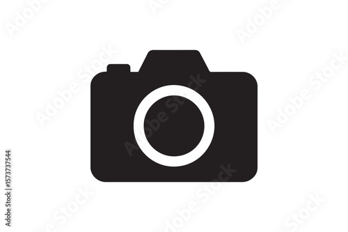 Camera Photo icon silhouette vector with white background
