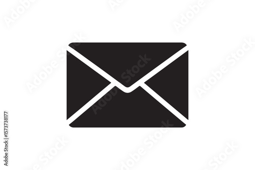 Envelope Mail Symbol icon silhouette vector with white background