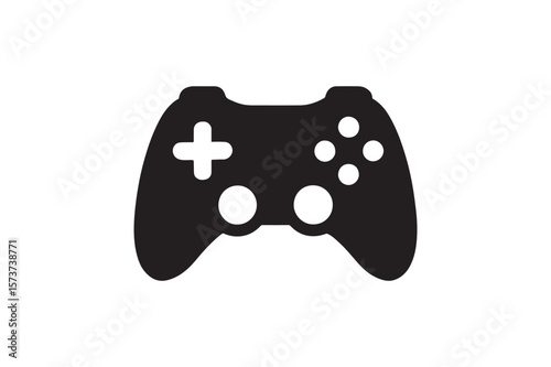 Game Controller icon silhouette vector with white background