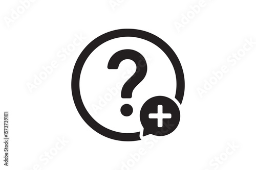 Help Question Sign icon silhouette vector with white background