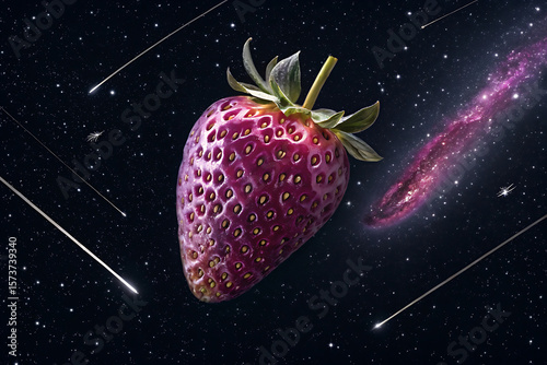 galaxy strawberry soft textures purple fruit render