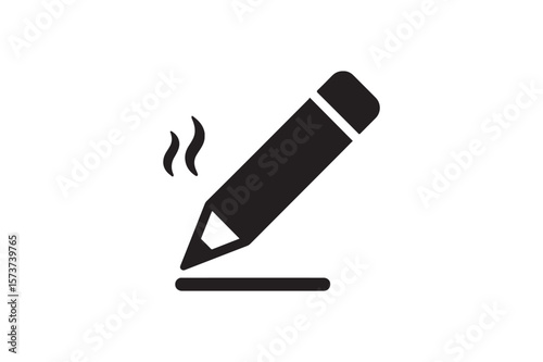 Pencil Writing Symbol icon silhouette vector with white background