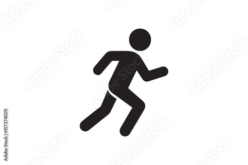 Running Person icon silhouette vector with white background