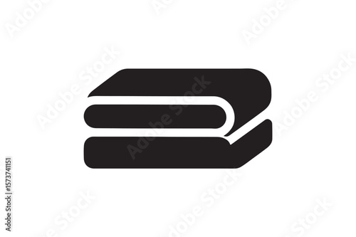 Towel Folded Sign icon silhouette vector with white background