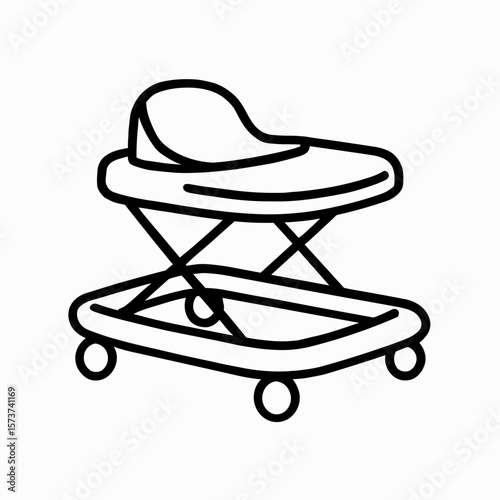 Baby walker icon in outline style