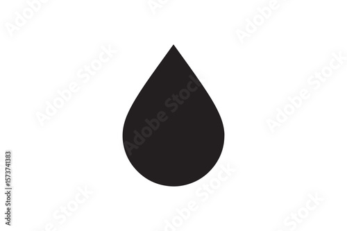 Water Drop icon silhouette vector with white background