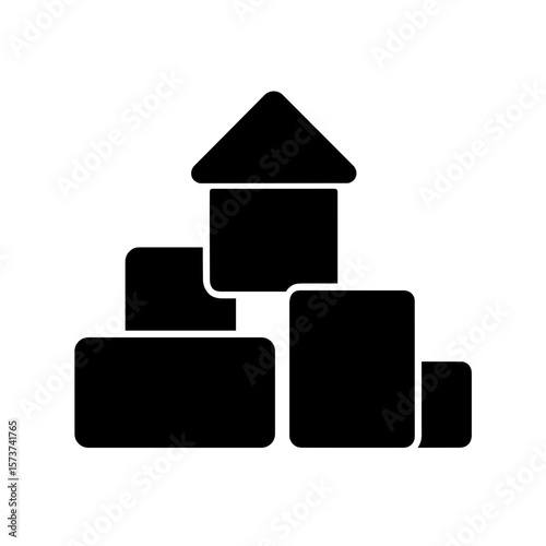 Toy building blocks icon in filled style