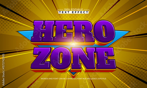 hero zone editable text effect with a hero and super text style