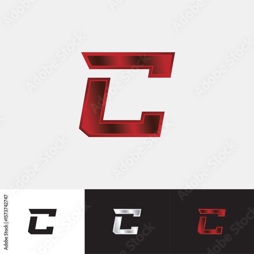 Letter c charger sports team basketball volleyball soccer logo design vector.