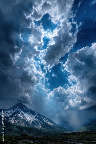 Dramatic mountain cloudscape